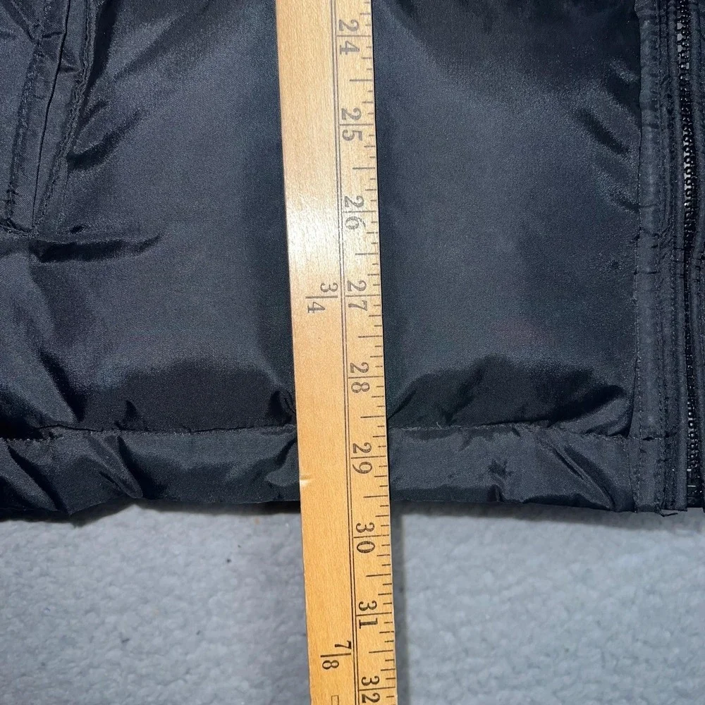 London Fog Puffer‎ Down Coat Youth XL 18-20 Black Quilted Lining Full Zip Jacket